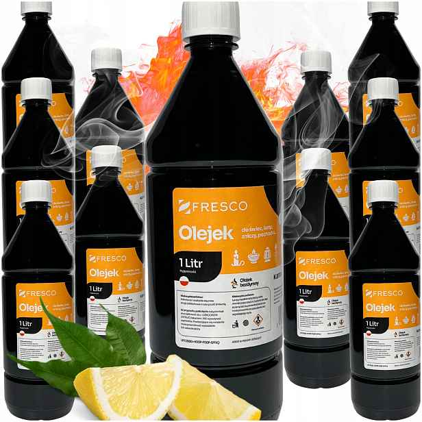 Set 15ks Nafta Pro Zahradní Lampy Olej Palivo Pochodeň Citron 1L