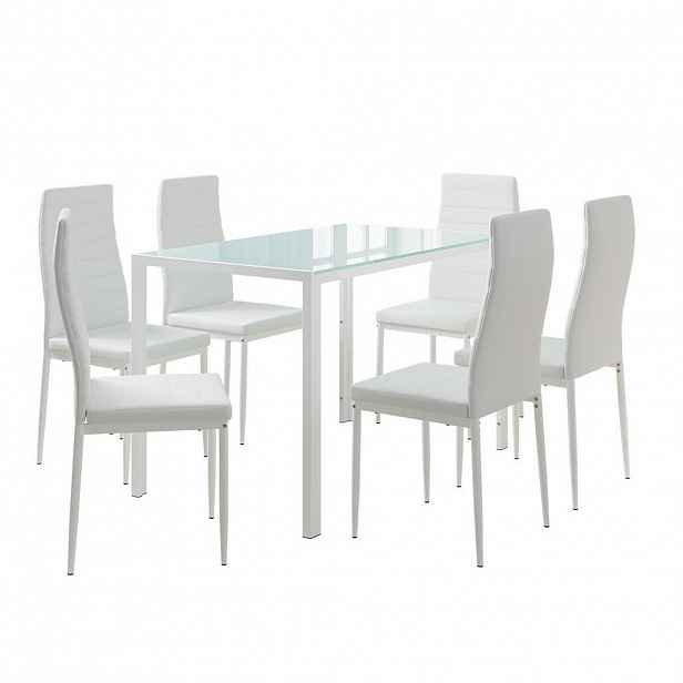 Vicco JÍDELNÍ SET Grand Bílá 120 x 75 cm se 6 židlemi