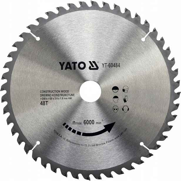 Vidiový Kotouč Na Dřevo 250X48TX30MM Yato YT-60484