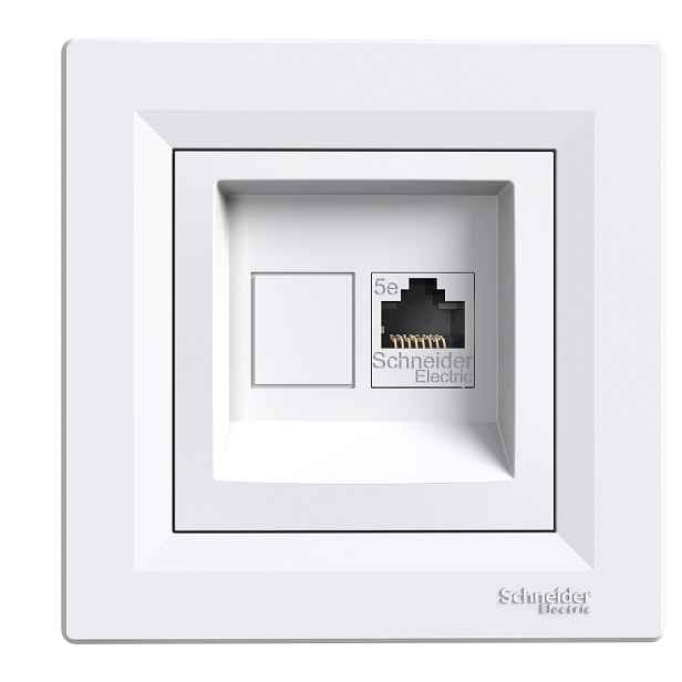 Zásuvka datová Schneider Asfora CAT5e 1× RJ45 UTP nestíněná bílá