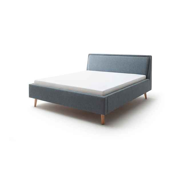 Zelená/modrá čalouněná dvoulůžková postel s úložným prostorem s roštem 180x200 cm Frieda – Meise Möbel