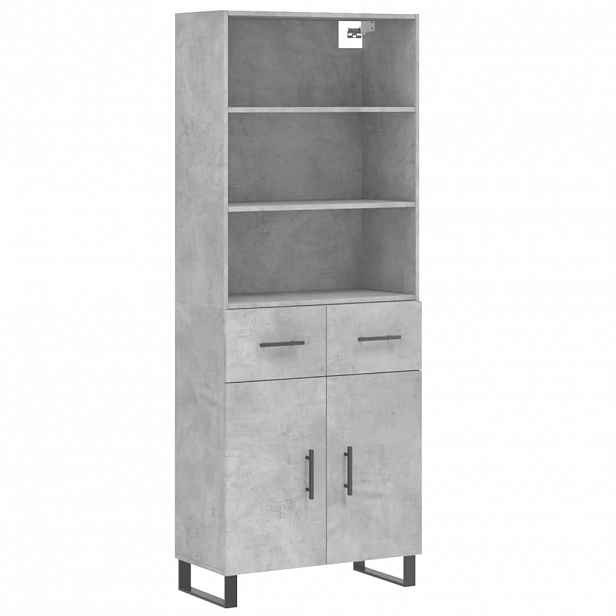 vidaXL Skříň highboard betonově šedá 69,5x34x180 cm kompozitní dřevo
