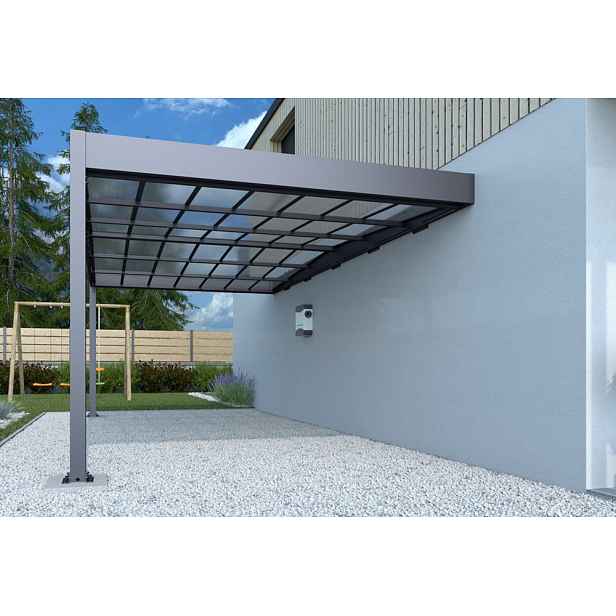 Kovový přístřešek / carport ke zdi 315 x 502 cm Dekorhome