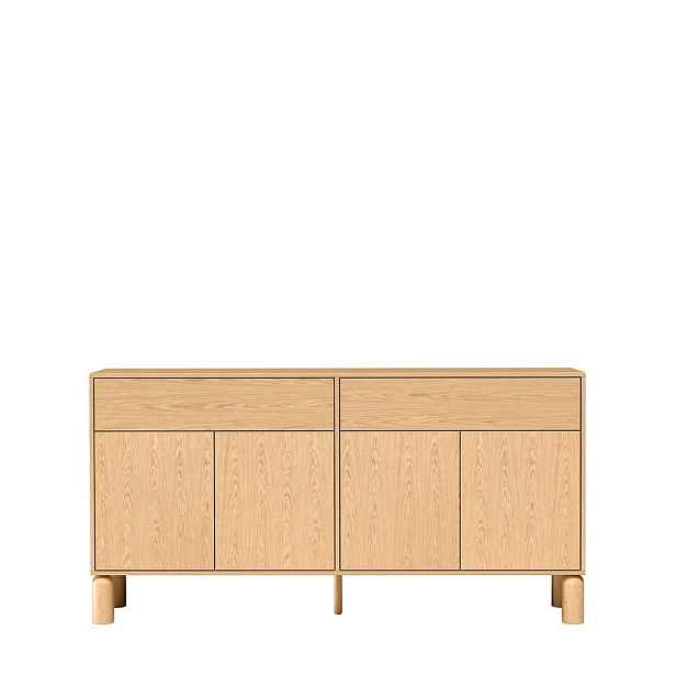 MASSENO KOMODA SABBIA, 180/91,6/40,6 cm s 2 zásuvkami a 4 dvířky, dekor dub
