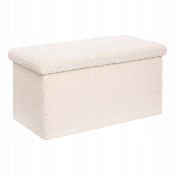 Dvojitá Taburet Skříňka Mdf Bílá 76X38X38 CM Úložný Prostor 110 Kg