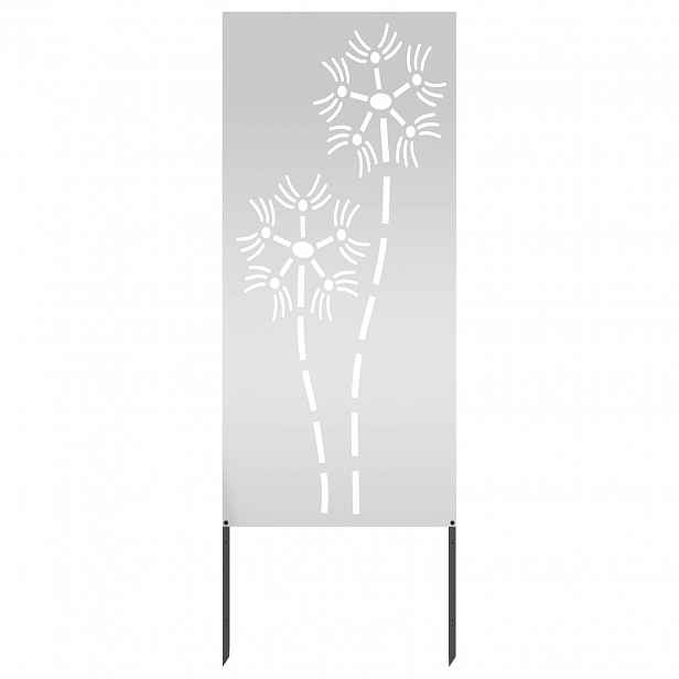vidaXL Soukromí na zahradě Stříbrná 50 x 140 cm Pozinkovaná ocel