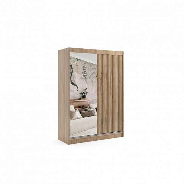 ALTDECOR ŠATNÍ SKŘÍŇ VILAN s zrcadlem – 120 cm – Sonoma dub | barvy dubu