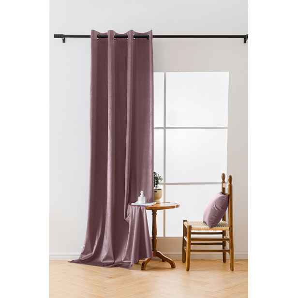 Světle fialový zatemňovací závěs VELVET 140x270 cm Zavěšení: Řasící páska