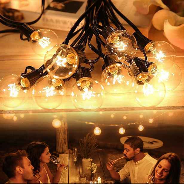 Zahradní girlanda 15 m 50 Zahradní lampy Kule Žárovky Zahrada