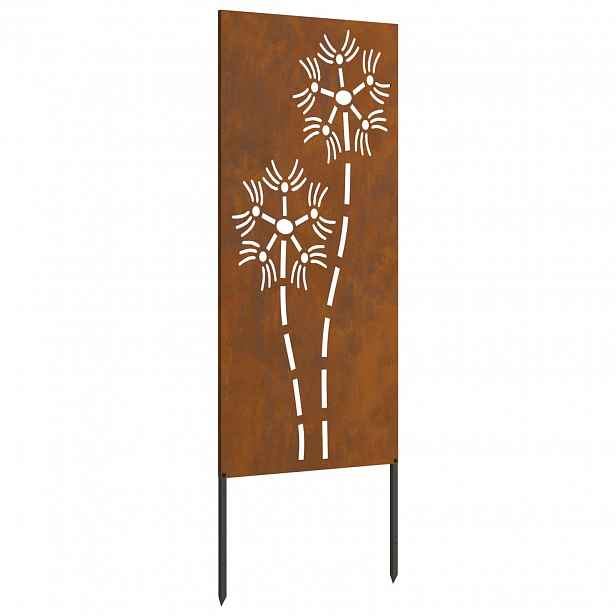 vidaXL Soukromí na zahradě Rezavá 50 x 140 cm Povětrnostně odolná ocel