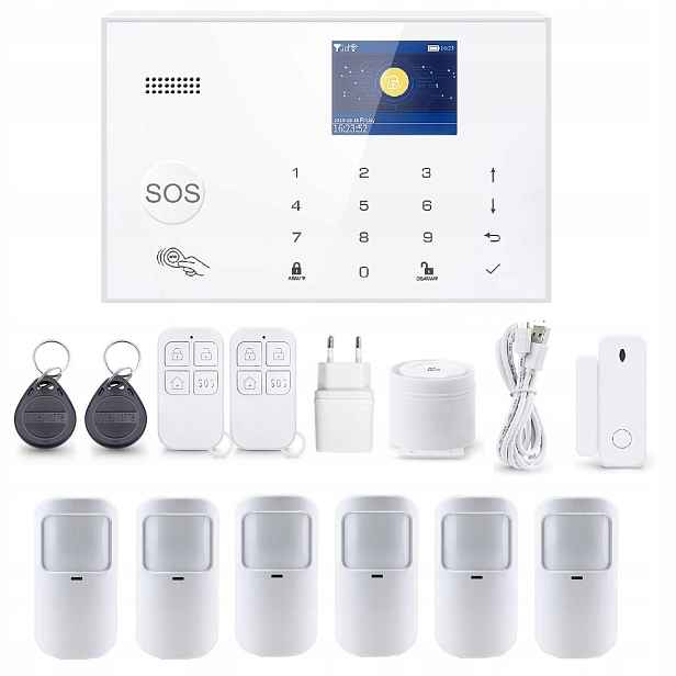 Alarmový Systém LCD 2.4' Gsm WiFi Tuya Smart Pl 6xPIR