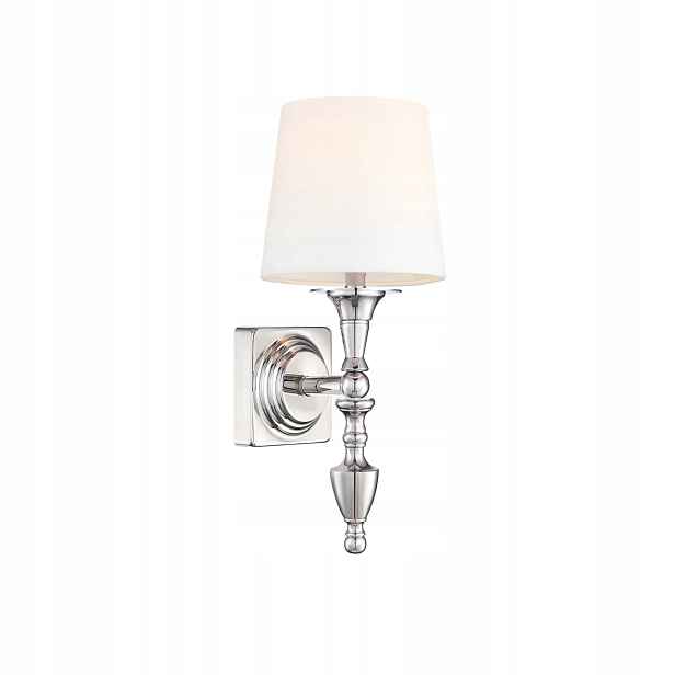 Nástěnné svítidlo Austin nikl bílý Cosmo Light W01118NI-WH E27 stínidlo