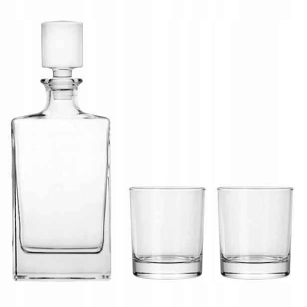 Sada na whisky značky 2+1 Nova karafa 2 sklenice v krabičce Na Dárek