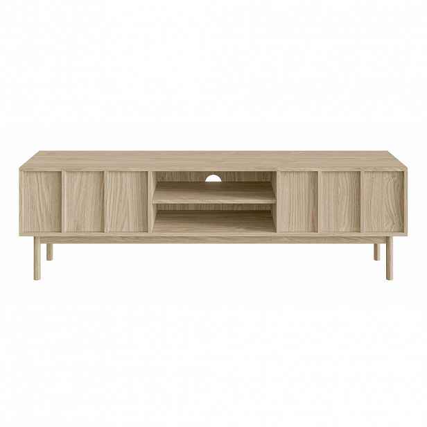 Selsey TV stolek Neksto s dřevěnými lamelami a dubovými nohami 175/50/40 cm