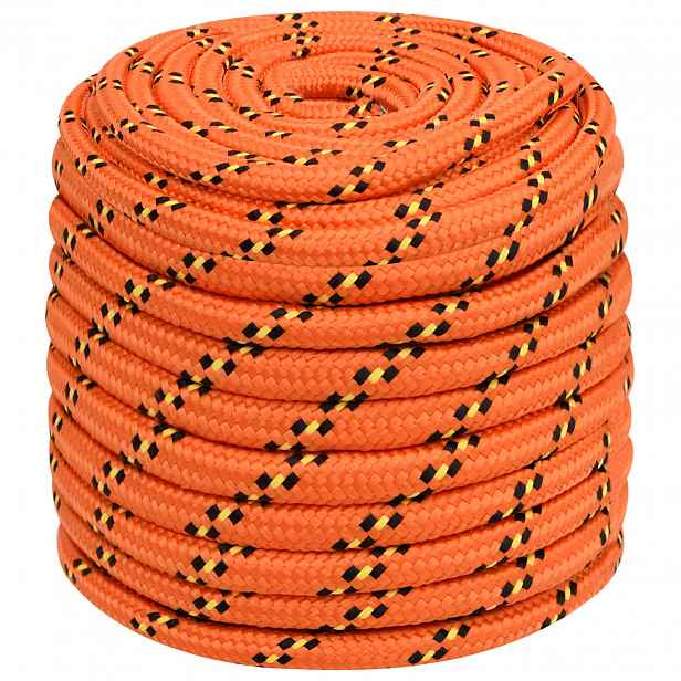 vidaXL Víceúčelové užitkové lano 16 mm 50 m Oranžová PP