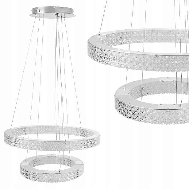 Závěsné Stropní Svítidlo Stříbrná Kulatá Elegantní Glamour MS007-CP Chrome