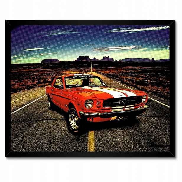 Plakáty v rámu 50x40 Červený Ford Mustang