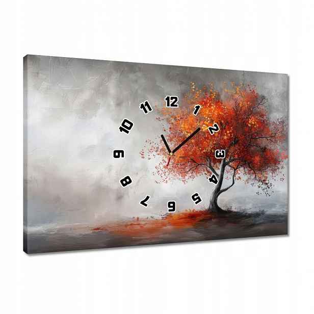 Hodiny 60x40 Strom v ohnivých barvách