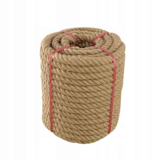 Jutové lano 20 mm x 27 m třížilové. Doprava, plachtění, dům, zahrada