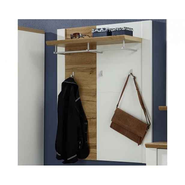 Nástěnný věšákový panel Materio, dub/bílý