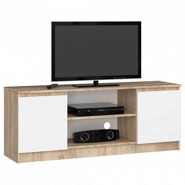 RAUMHIRSCH FURNITURE NÍZKÁ SKŘÍŇKA dub Sonoma, bílá 55/140/40