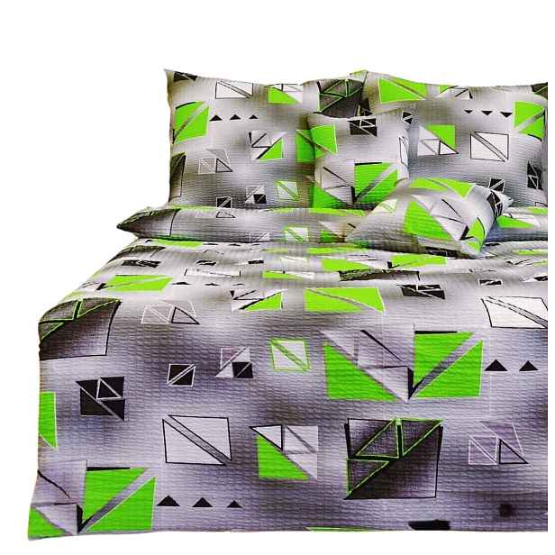 Sada Povlečení Kůra 140x200 1x70/80 Sklíčka Zelená Elegantní