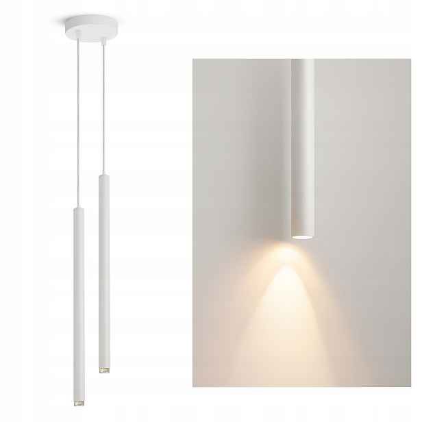 Závěsná stropní lampa Laser Sopel Tuba 854-EZ2 Bílá G9 2-bodová Led