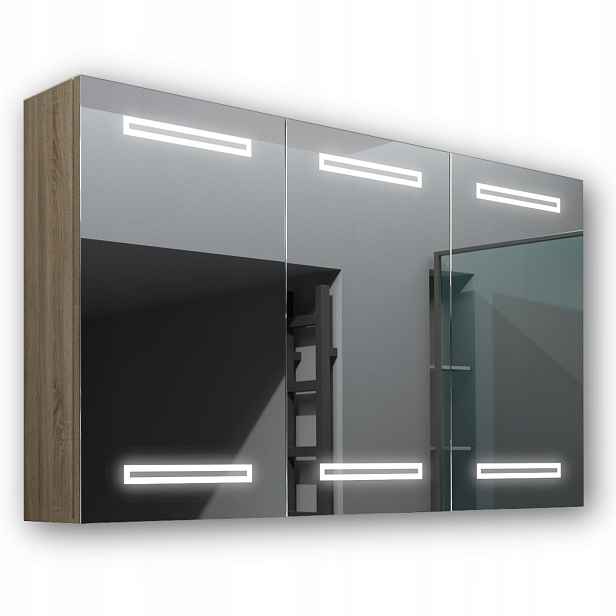 Dřevěná skříňka 120x70 Led zrcadlo Mars Sonoma