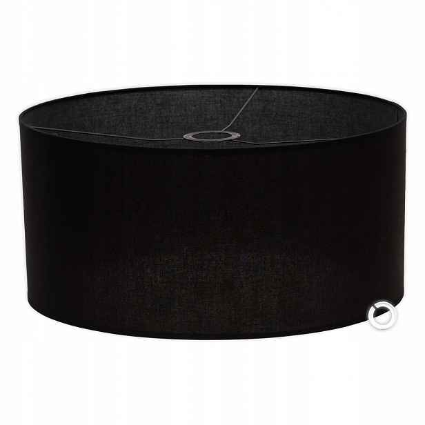 Stylový Abažur Černý na bezbarvém podkladu 50 cm 25 cm Velký Do Obývacího Pokoje