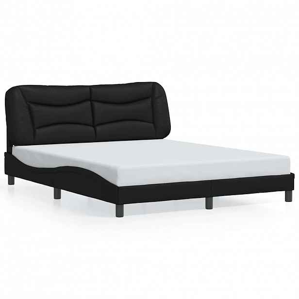 vidaXL Rám postele bez matrace Hvar černý 160x200 cm umělá kůže