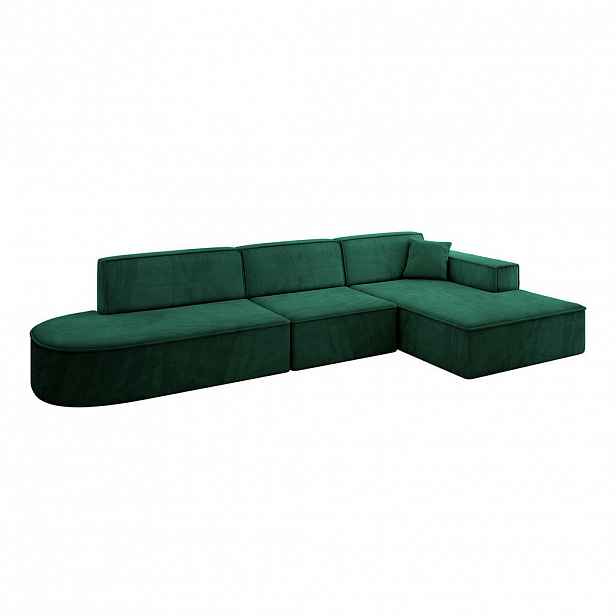 ALTDECOR ROHOVÁ SEDAČKA s otomanem vpravo IREA-L2-v4 – 327 × 165 × 77 cm, zelená