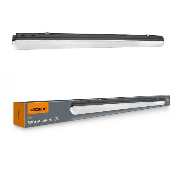 Lineární Led lampa Videx 36W IP65 120 cm 5000K 5760lm černá