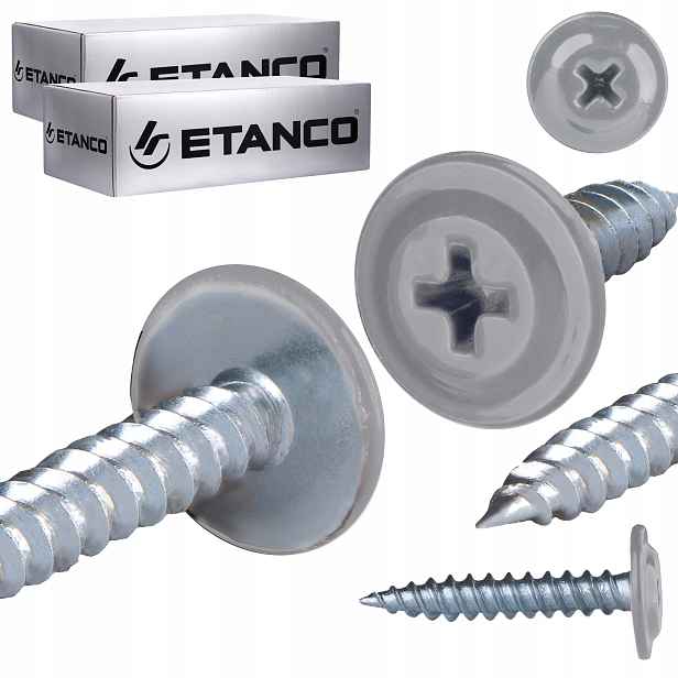 Podložkové vruty do dřeva 4,2 x 25 mm Ral 9006 500 ks Etanco Gm-s