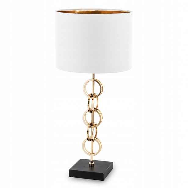 Stolní Lampa Zlatá Černá Bílá 55 cm Kovová Glamour Moderní STOJÍCÍ60