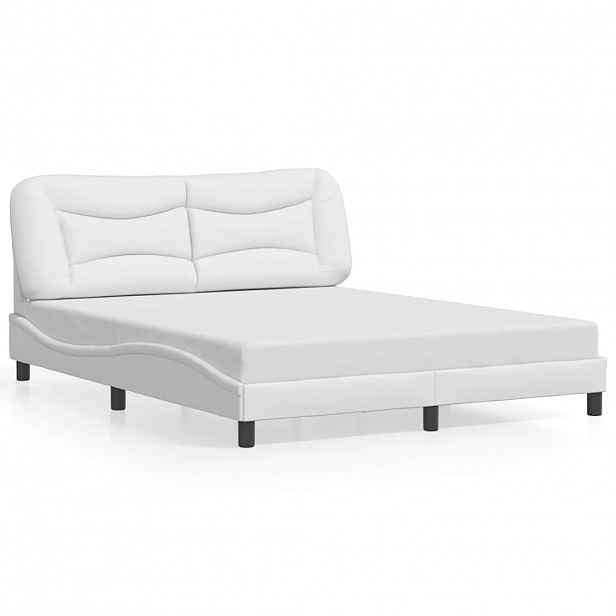 vidaXL Rám postele bez matrace Hvar bílý 160x200 cm umělá kůže
