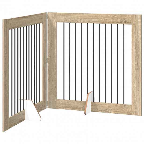vidaXL Skládací psí brána se stojany 2 ks Dub sonoma 200,5 cm