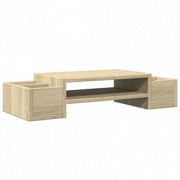 vidaXL Stojan na monitor s úložným prostorem dub sonoma 70x27x15 cm