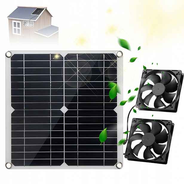 Solární ventilátor Venkovní solární panel Dvojitý elektrický ventilátor