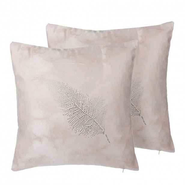 Beliani DEKORATIVNÍ POLŠTÁŘ sada 2 ks Růžový 45/45 cm Silene