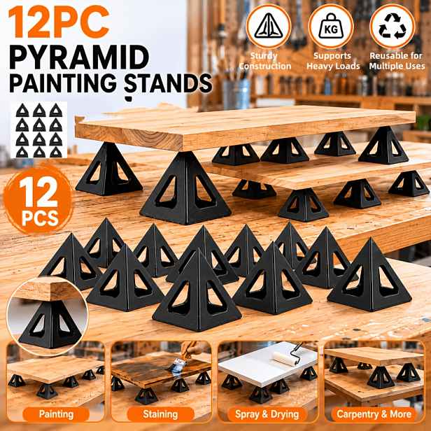 TEMU Balení 12 ks malých 3cm protiskluzových malířských pyramid, kuželových stojanů pro malování, moření, sušení, plastových podpěr pro skříňky,