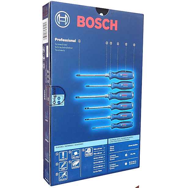 6 x Šroubováky šroubováků Sada Bosch Pevné