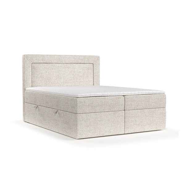 Krémová boxspring postel s úložným prostorem 200x200 cm Imagine – Maison de Rêve