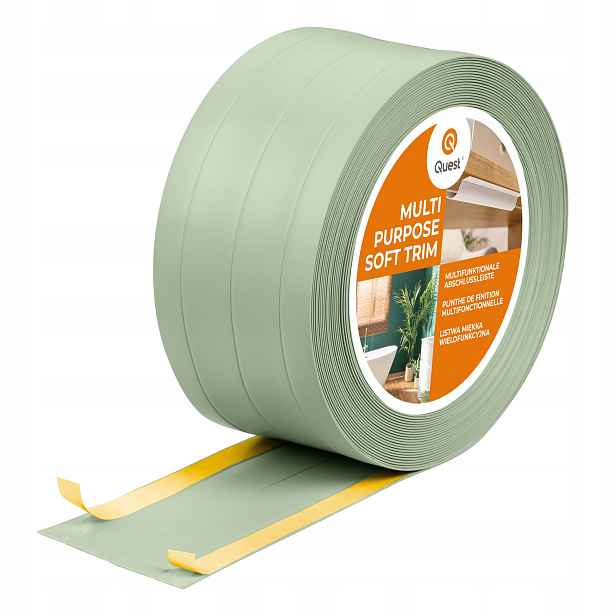 Multifunkční lišta z Pvc 4v1 – samolepicí, světle zelená, 20 m, 95 mm