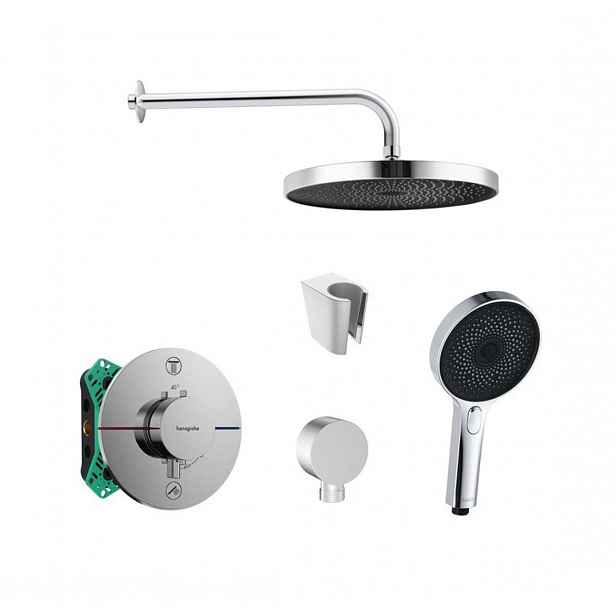 SANITINO - Sprchový set s termostatem a tělesem pod omítku hansgrohe, příslušenství kielle, chrom SANI21HKK002