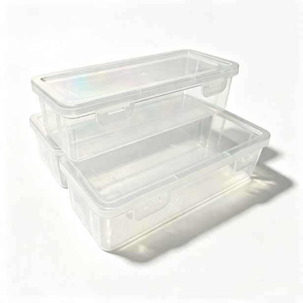 TEMU Sada 6 ks prémiových silných průhledných úložných boxů - 3 boxy + 3 víčka, design víčka se zacvakávacím uzávěrem, lehký a přenosný, odolný