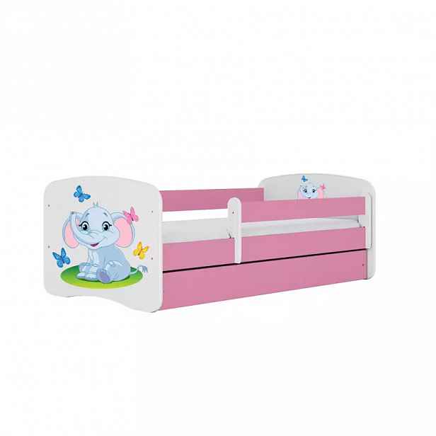 Dětská postel Babydreams+M růžová 70x140 Slon