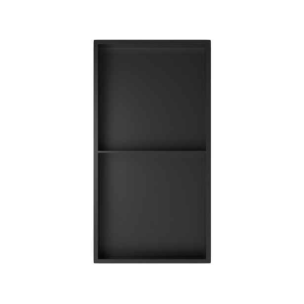 Koupelnová Polička Q-box 2 Podomítková Černá 60x30x10 cm Aquauno