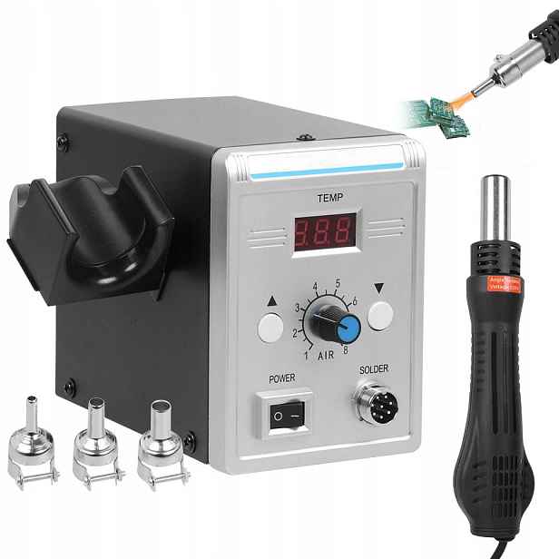Pájecí stanice Hot Air Horkovzdušná páječka Sada 858D 700W