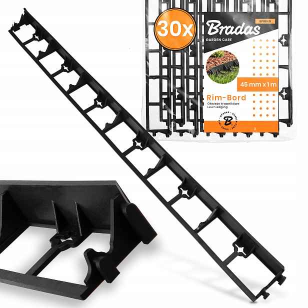 Trávníkový Lem 30 m 45 mm Zahradní Palisáda Trávník Plast Us-p