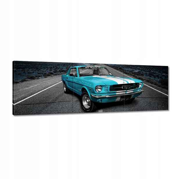 Obrazy 120x40 Modrý Ford Mustang